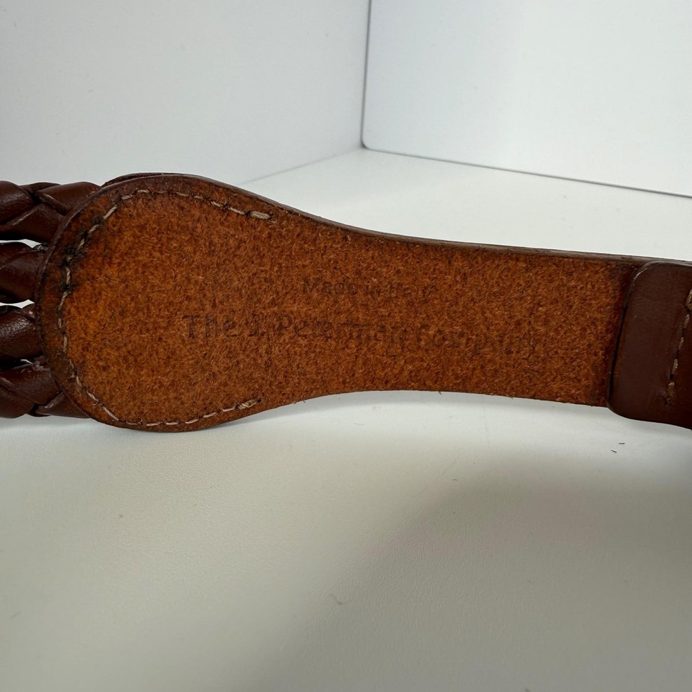 The J. Peterman Company Braided Leather Belt Womens Lg Brown Made in Italy Retro - Picture 7 of 8